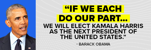 Barack Obama: If we each do our part... we will elect Kamala Harris as the next President of the United States