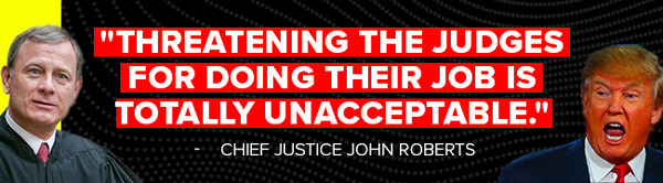 Threatening the judges for doing their job is totally unacceptable. - Chief Justice John Roberts
