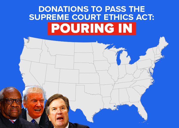 DONATIONS TO HELP PASS THE SUPREME COURT ETHICS ACT: SURGING