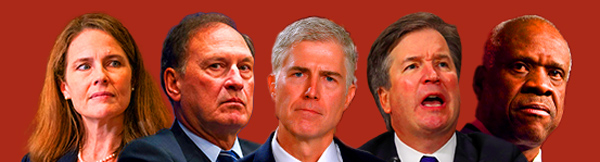 Amy Coney Barrett, Samuel Alito, Neil Gorsuch, Brett Kavanaugh, Clarence Thomas