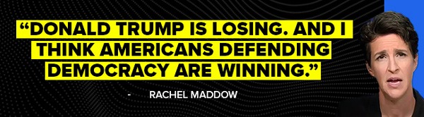 Donald Trump is losing. And I think Americans defending democracy are winning. - Rachel Maddow